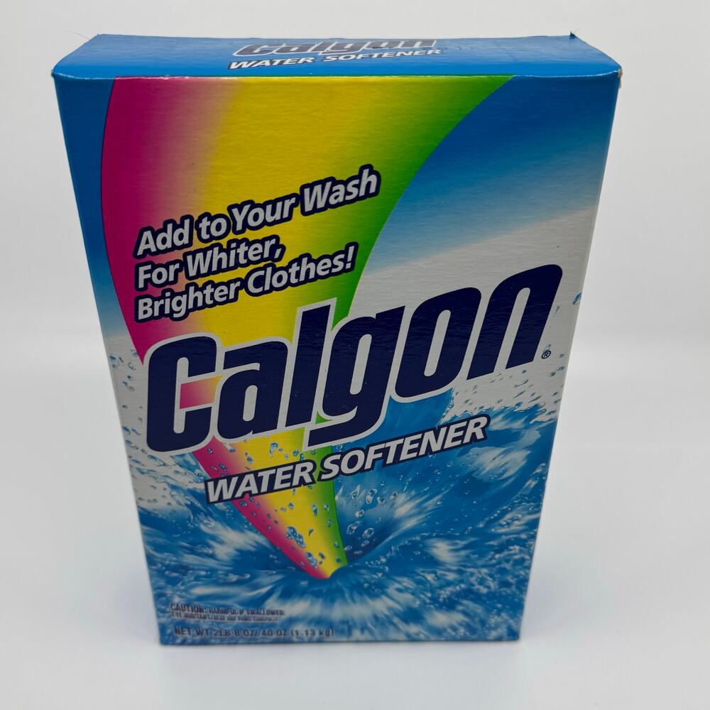 FULL vintage NIB original boxed Calgon water softener powder formula rainbow box